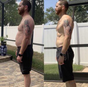 John D. "I've only been eating meal prepped food for 3 months and I can already see a huge difference. Easy to see changes when I cut down the carbs."